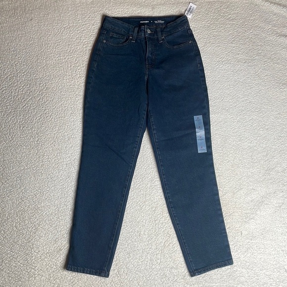 Old Navy High Rise O.G straight Strech Dark Wash Denim Size 0 NWT new With Tags - Picture 7 of 8